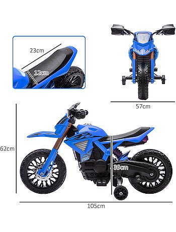 Moto cross électrique enfant 6 v 2 moteurs effets sonores max. 3 km/h