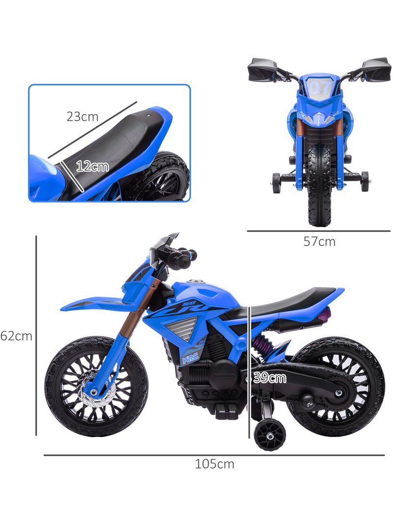 Moto cross électrique enfant 6 v 2 moteurs effets sonores max. 3 km/h Bleu Bleu - Kiabi