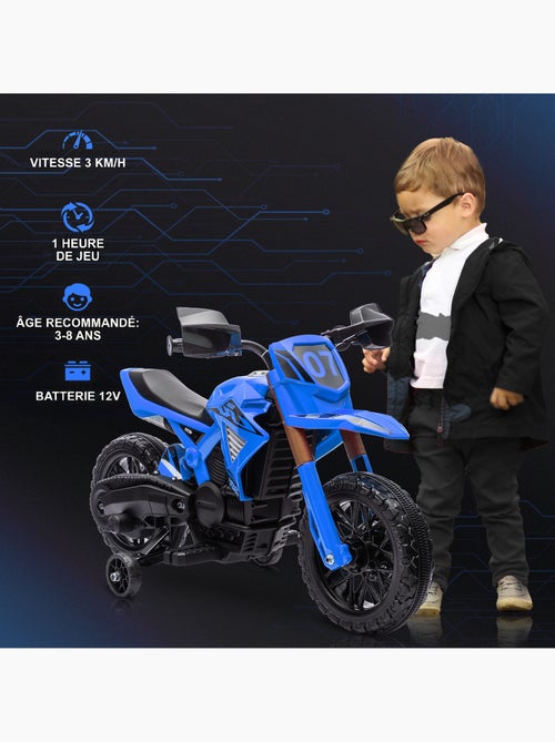 Moto cross électrique enfant 6 v 2 moteurs effets sonores max. 3 km/h - Kiabi