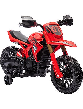 Moto cross électrique enfant 6 v 2 moteurs effets sonores max. 3 km/h