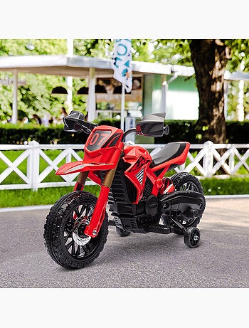 Moto cross électrique enfant 6 v 2 moteurs effets sonores max. 3 km/h