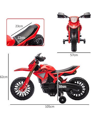 Moto cross électrique enfant 6 v 2 moteurs effets sonores max. 3 km/h