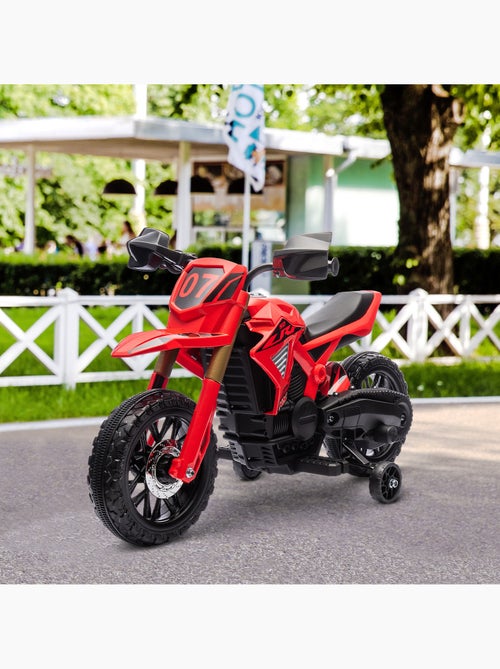 Moto cross électrique enfant 6 v 2 moteurs effets sonores max. 3 km/h - Kiabi