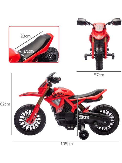 Moto cross électrique enfant 6 v 2 moteurs effets sonores max. 3 km/h - Kiabi