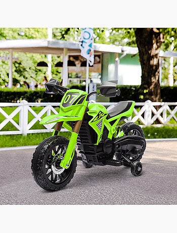 Moto cross électrique enfant 6 v 2 moteurs effets sonores max. 3 km/h