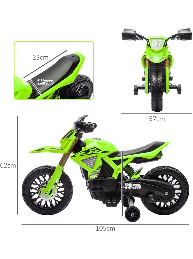 Moto cross électrique enfant 6 v 2 moteurs effets sonores max. 3 km/h Vert - Kiabi