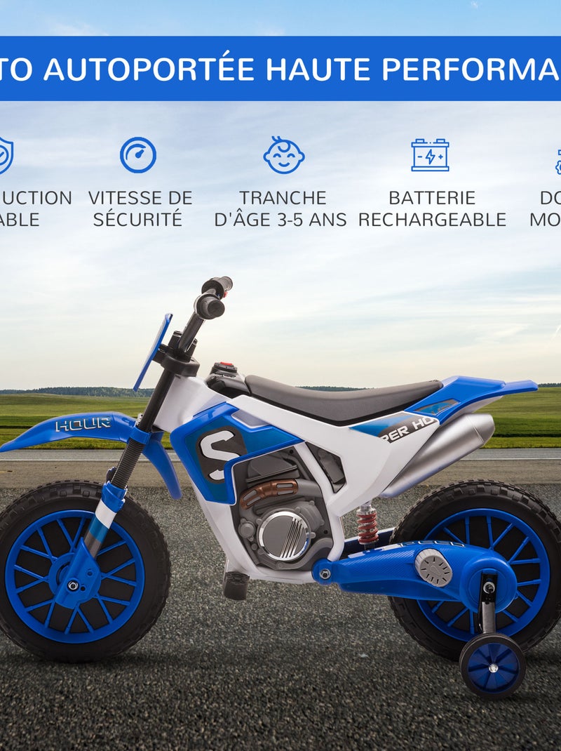 Moto cross électrique enfant RIDENFUN Bleu Bleu - Kiabi