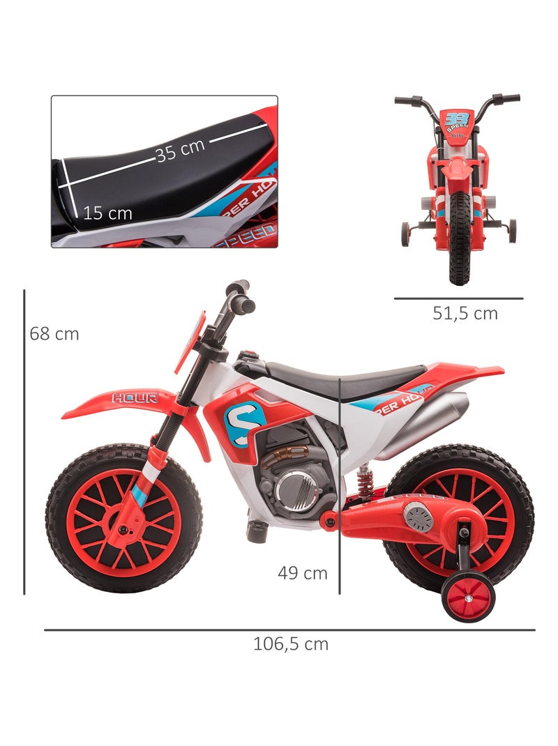 Moto cross électrique enfant RIDENFUN Rouge - Kiabi
