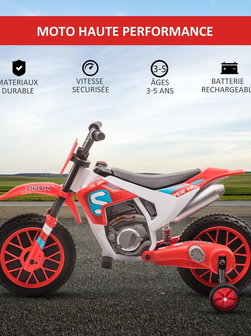 Moto cross électrique enfant RIDENFUN Rouge - Kiabi