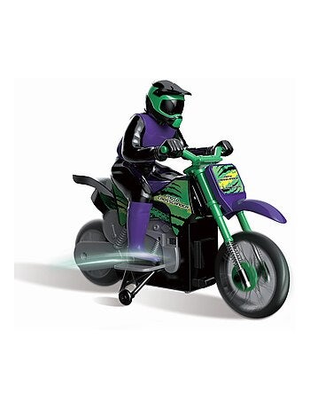 Moto Crosslander cascade extrême avec effets lumineux