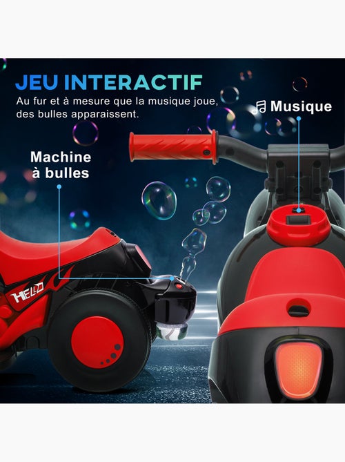Moto électrique enfant chopper 3km/h 3 roues nombreux effets - Kiabi