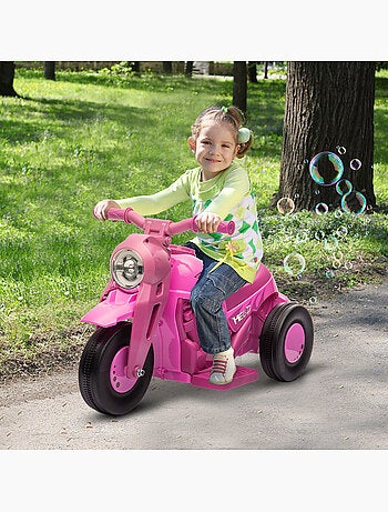 Moto électrique enfant chopper 3km/h 3 roues nombreux effets
