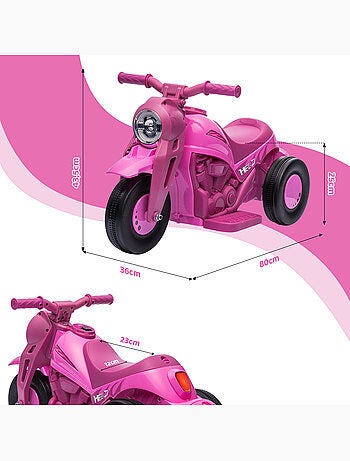 Moto électrique enfant chopper 3km/h 3 roues nombreux effets