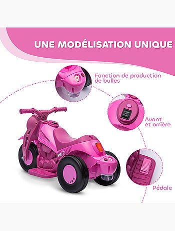 Moto électrique enfant chopper 3km/h 3 roues nombreux effets
