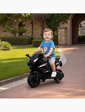 Moto électrique enfant de sport avec effets stabilisateurs amovibles