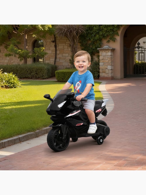 Moto électrique enfant de sport avec effets stabilisateurs amovibles - Kiabi