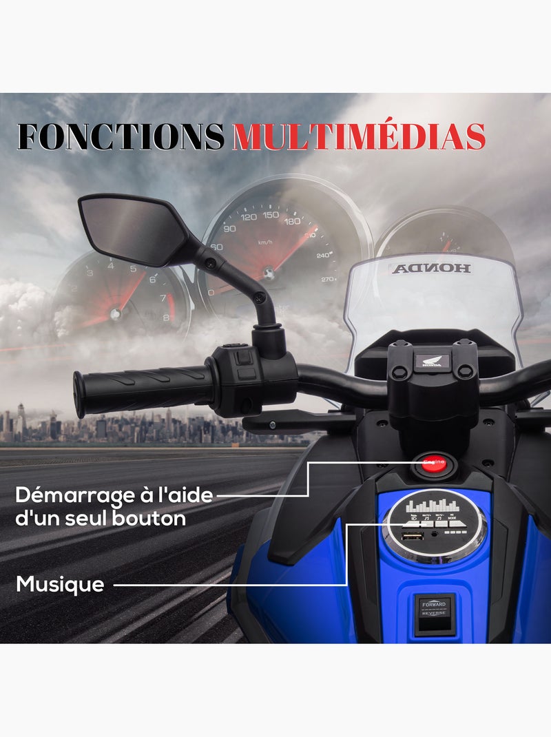 Moto électrique enfant Honda NC750x - nombreux équipements Bleu Bleu - Kiabi