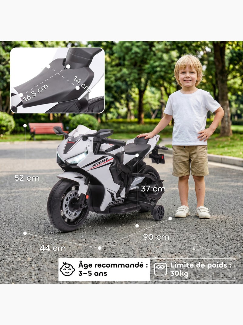 Moto électrique enfant licence officielle honda cbr 1000 rr Blanc Blanc - Kiabi