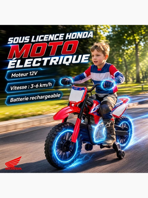 Moto électrique enfant licence officielle honda crf450r - Kiabi