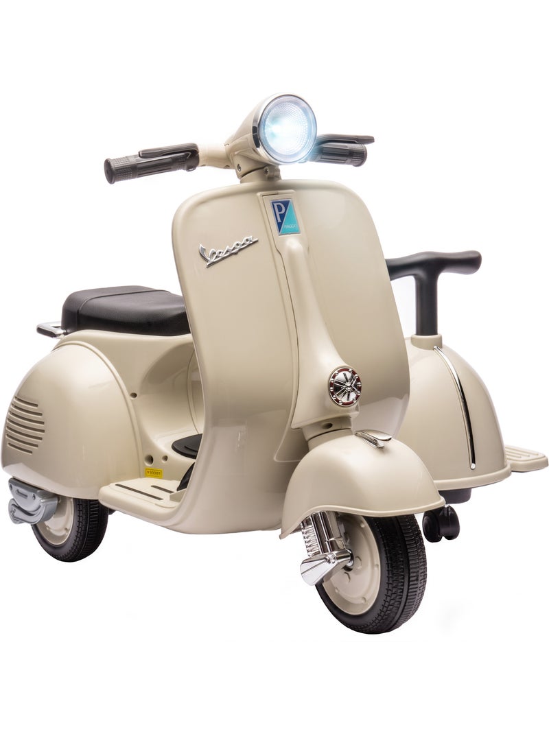 Moto électrique enfant scooter vespa side-car licence officielle 2 places Beige - Kiabi