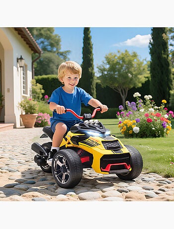 Moto électrique enfant trike side-car 12V 5Km/h max. effets sonores lumineux