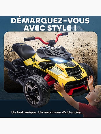 Moto électrique enfant trike side-car 12V 5Km/h max. effets sonores lumineux