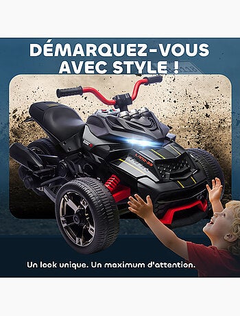 Moto électrique enfant trike side-car 12V 5Km/h max. effets sonores lumineux