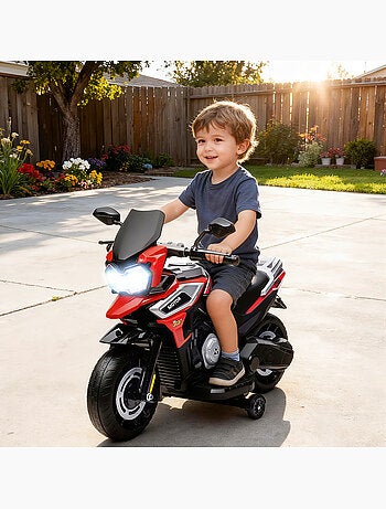 Moto électrique enfants 18-36 mois pp et métal rouge