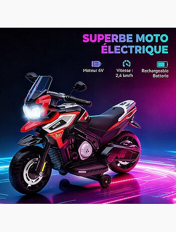 Moto électrique enfants 18-36 mois pp et métal rouge