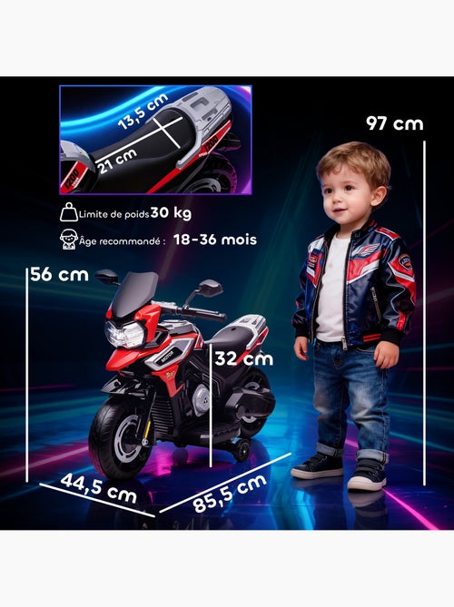 Moto électrique enfants 18-36 mois pp et métal rouge - Kiabi