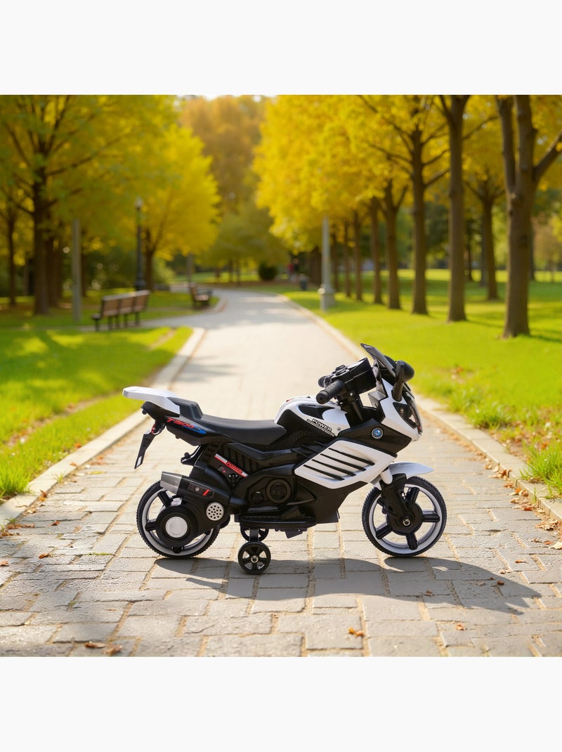 Moto électrique enfants effets lumineux sonores Blanc Blanc - Kiabi