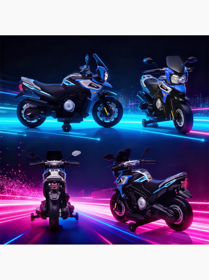 Moto électrique enfants effets lumineux sonores Bleu Bleu - Kiabi