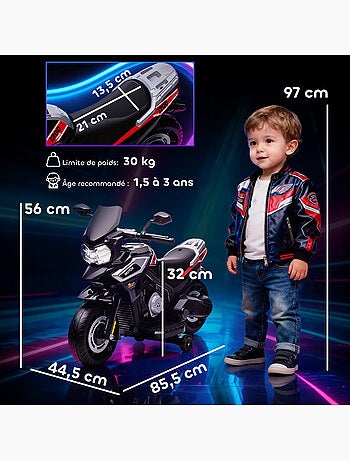 Moto électrique enfants effets lumineux sonores