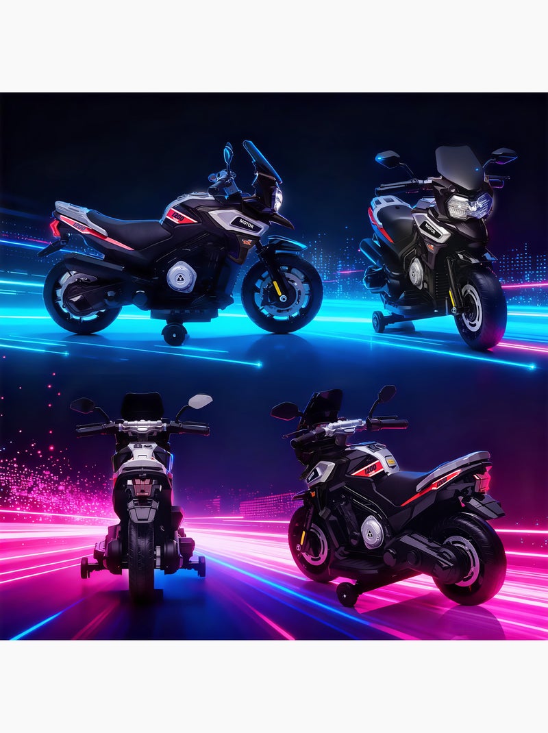 Moto électrique enfants effets lumineux sonores Noir - Kiabi