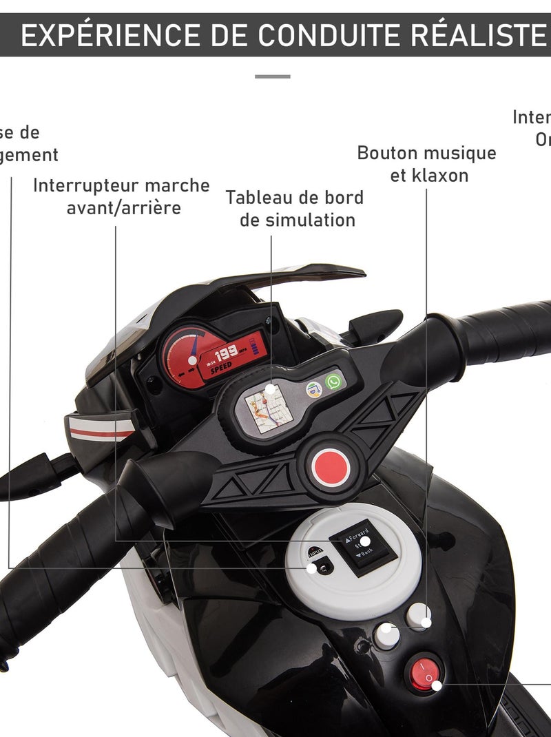Moto électrique pour enfants 3 roues Noir - Kiabi