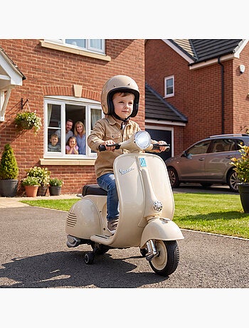 Moto scooter électrique enfant licence officielle vespa 5 km/h max.