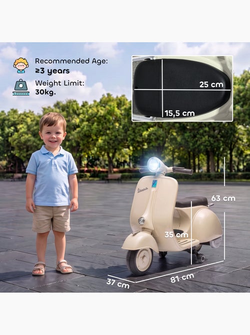 Moto scooter électrique enfant licence officielle vespa 5 km/h max. - Kiabi