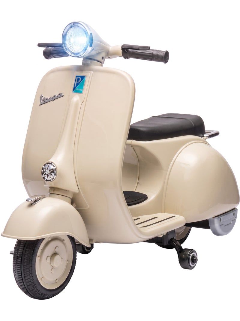 Moto scooter électrique enfant licence officielle vespa 5 km/h max. Blanc Blanc - Kiabi
