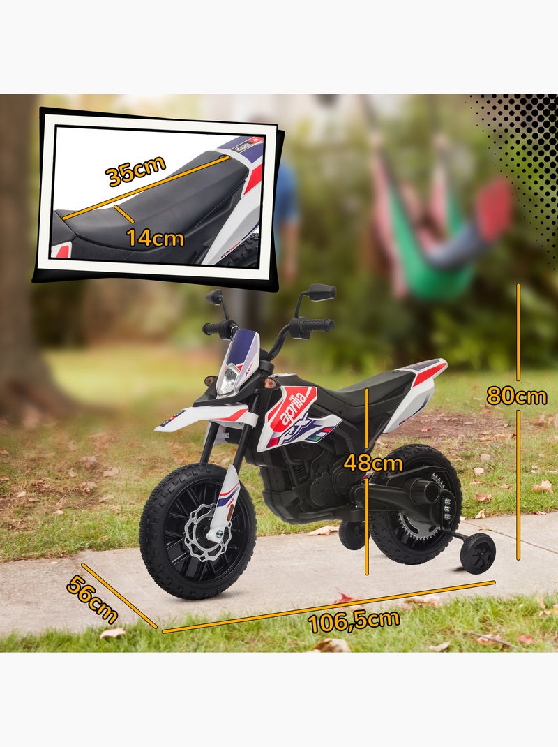 Motocross électrique enfant licence officielle aprilia rx 125 max. 6 km/h Blanc Blanc - Kiabi