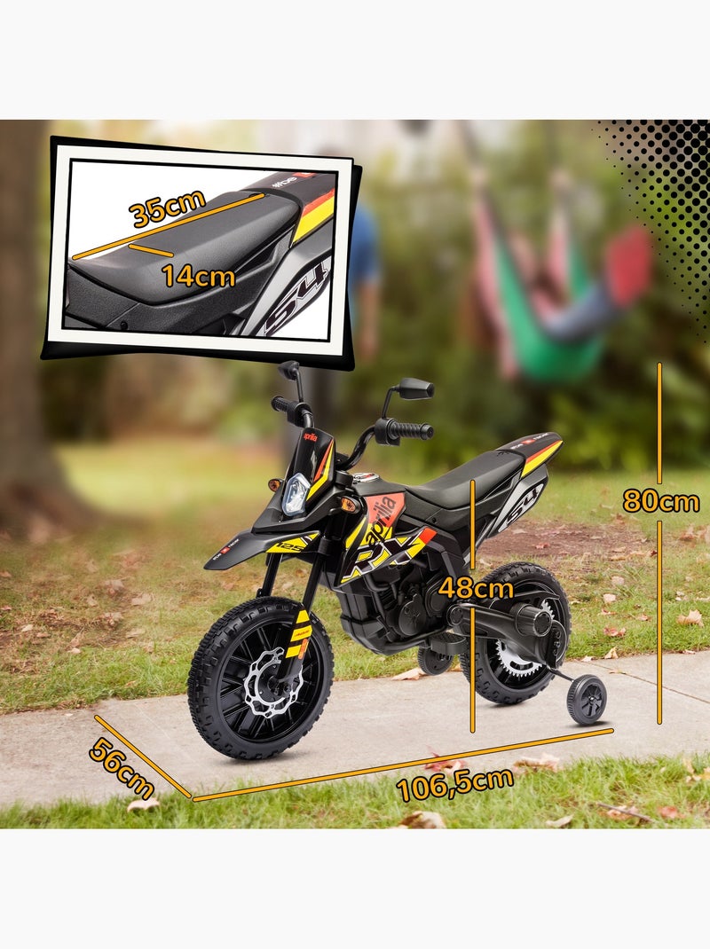 Motocross électrique enfant licence officielle aprilia rx 125 max. 6 km/h Jaune - Kiabi