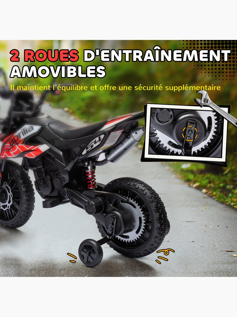 Motocross électrique enfant licence officielle aprilia rx 125 max. 6 km/h Rouge - Kiabi