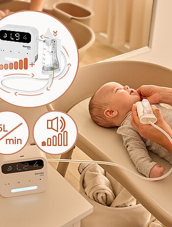 Mouche-bébé électrique LIONELO BabyAir Flow - 9 niveaux de réglage - 3 x Embouts - Silencieux