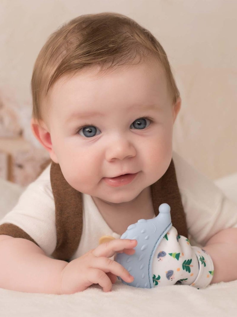 Moufle de dentition en silicone alimentaire, Hérisson SEVIRA KIDS Bleu - Kiabi