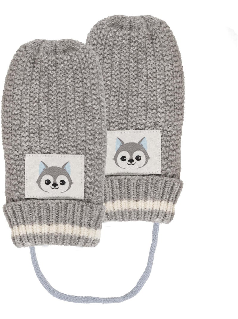 Moufles avec patch petit loup Gris Gris - Kiabi