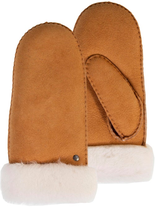 Moufles chauds et doux, en cuir de mouton retourné, et intérieur femme isotoner - Kiabi Moufles chauds et doux, en cuir de mouton retourné, et intérieur femme isotoner - Kiabi