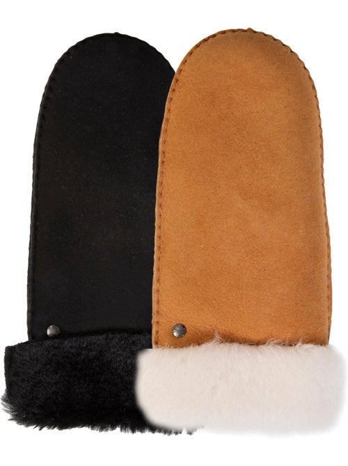 Moufles chauds et doux, en cuir de mouton retourné, et intérieur femme isotoner - Kiabi Moufles chauds et doux, en cuir de mouton retourné, et intérieur femme isotoner - Kiabi