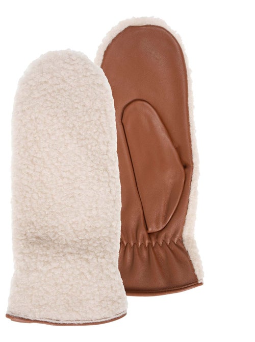 Moufles cuir d'agneau pleine fleur - doublées imitation fourrure femme isotoner - Kiabi Moufles cuir d'agneau pleine fleur - doublées imitation fourrure femme isotoner - Kiabi