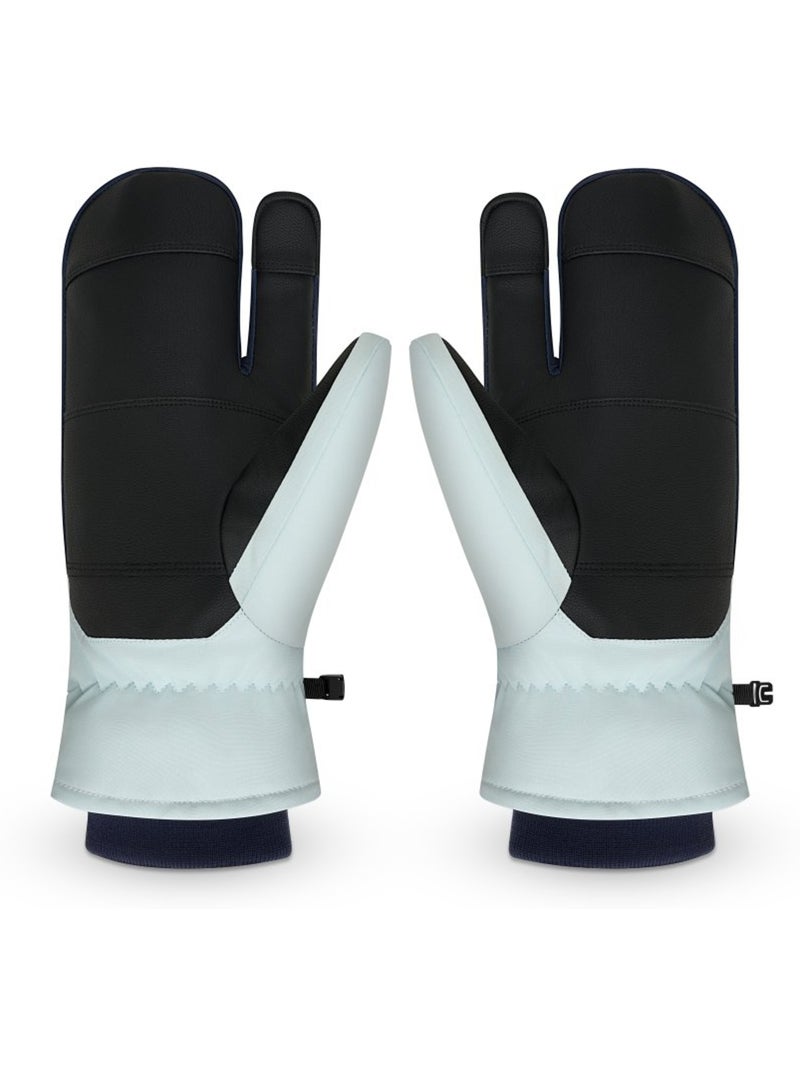 Moufles de ski 3 doigts homme et femme glisse Blanc - Kiabi