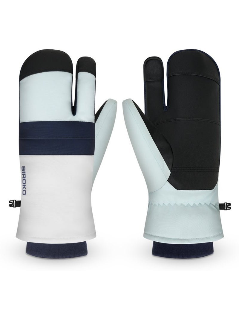 Moufles de ski 3 doigts homme et femme glisse Blanc - Kiabi