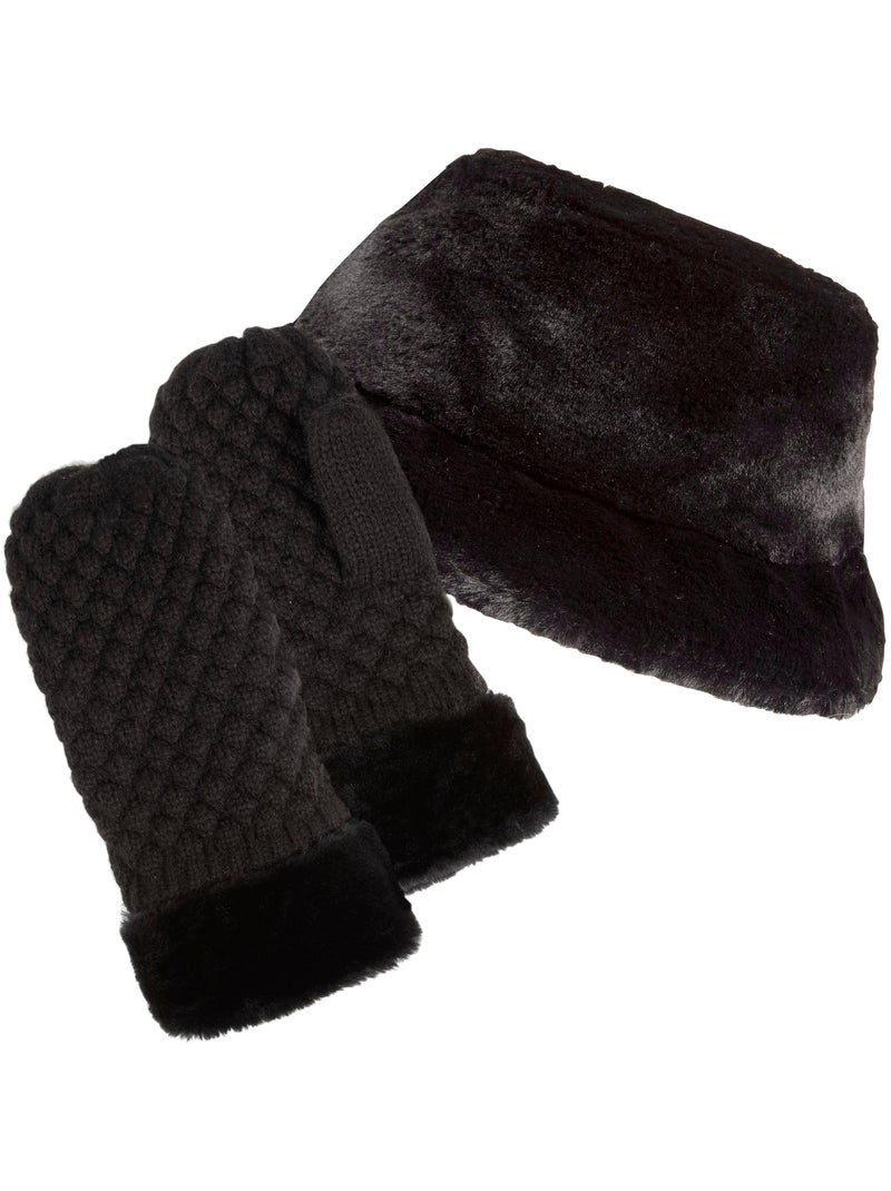 Moufles effet matelassé femme Isotoner Noir - Kiabi
